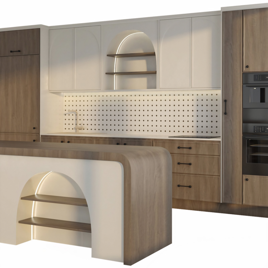 Tủ Bếp Bo Vòm Gỗ MDF TB-51 - Ảnh 4