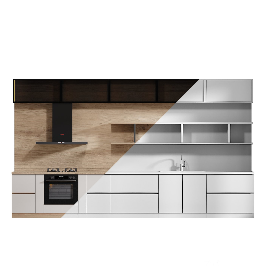 Tủ Bếp Gỗ Kính Hiện Đại TB-53 - Ảnh 2