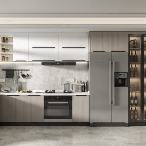 Tủ bếp kết hợp tủ rượu hiện đại cho nhà phố TB-15